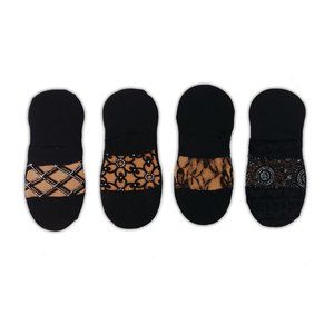 Black glitter no show socks